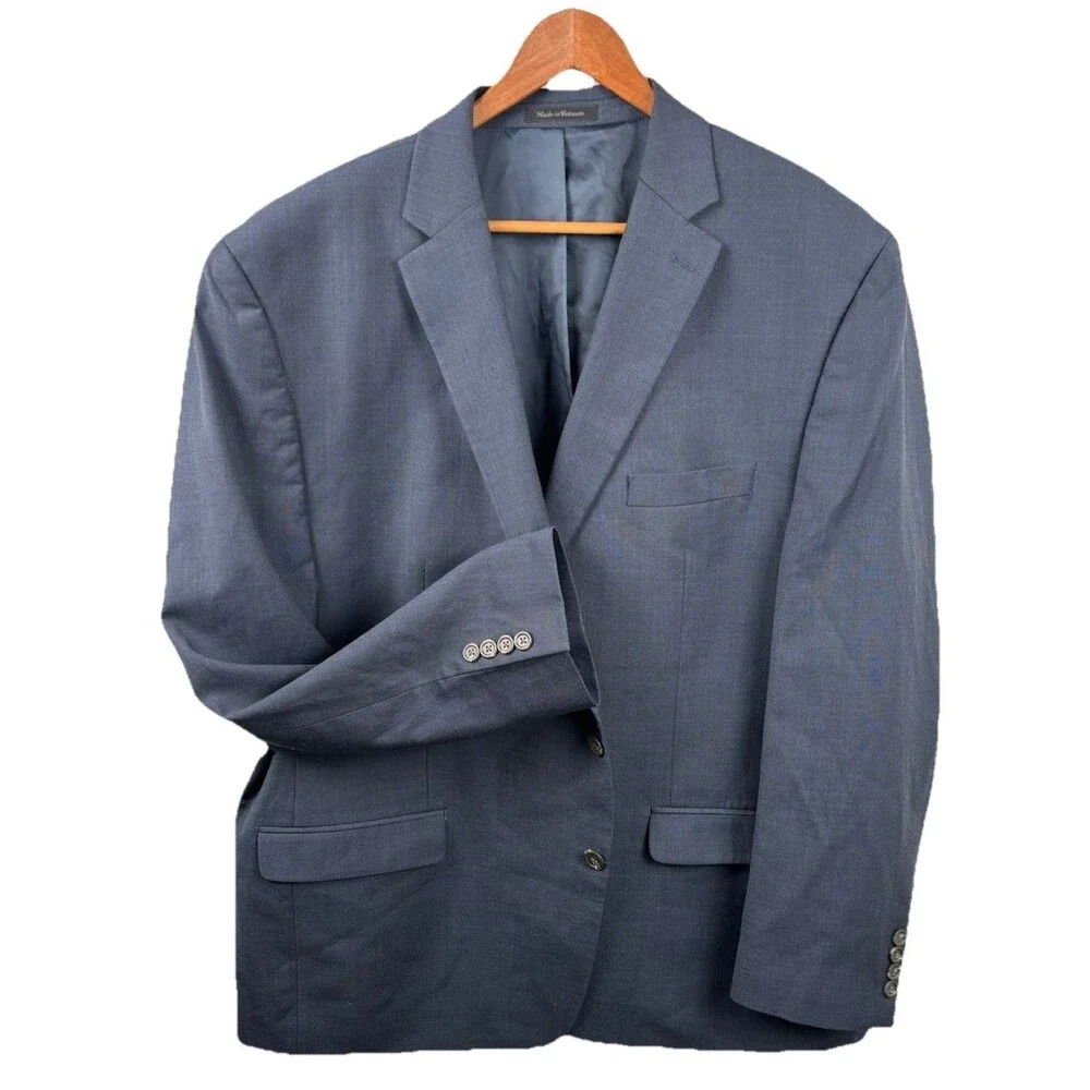 Chaps 50R Blazer Mens Wool Blend Sport Coat Jacket Classic Blue